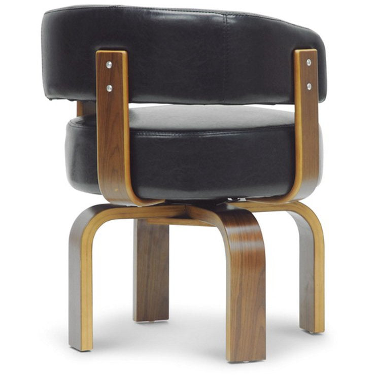 Baxton Studio Fortson Walnut and Black Modern Accent Chair Baxton Studio-office chairs-Minimal And Modern - 4