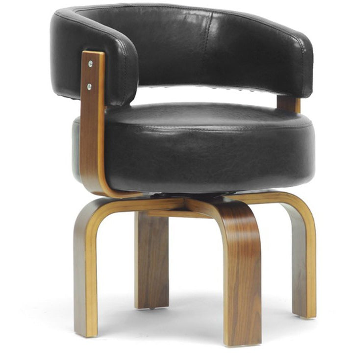Baxton Studio Fortson Walnut and Black Modern Accent Chair Baxton Studio-office chairs-Minimal And Modern - 1