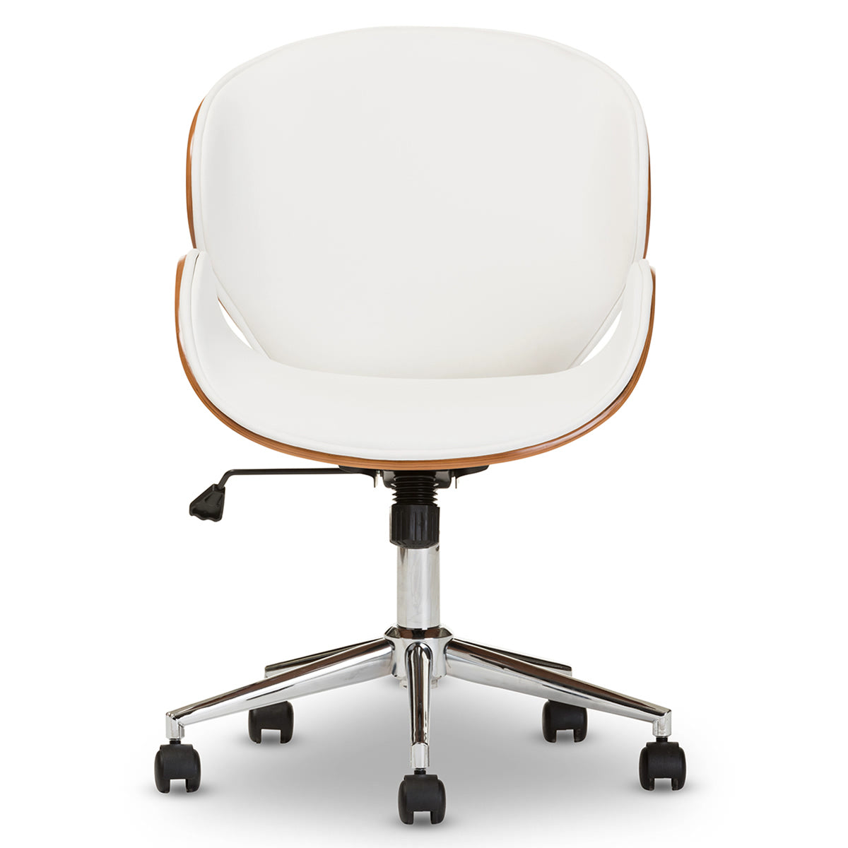 Baxton Studio Bruce Modern and Contemporary White and Walnut Office Chair Baxton Studio-office chairs-Minimal And Modern - 2