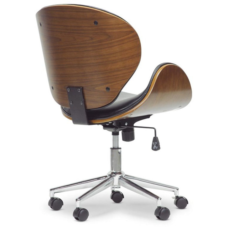 Baxton Studio Bruce Walnut and Black Modern Office Chair Baxton Studio-office chairs-Minimal And Modern - 4