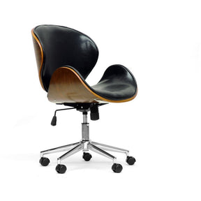 Baxton Studio Bruce Walnut and Black Modern Office Chair Baxton Studio-office chairs-Minimal And Modern - 1