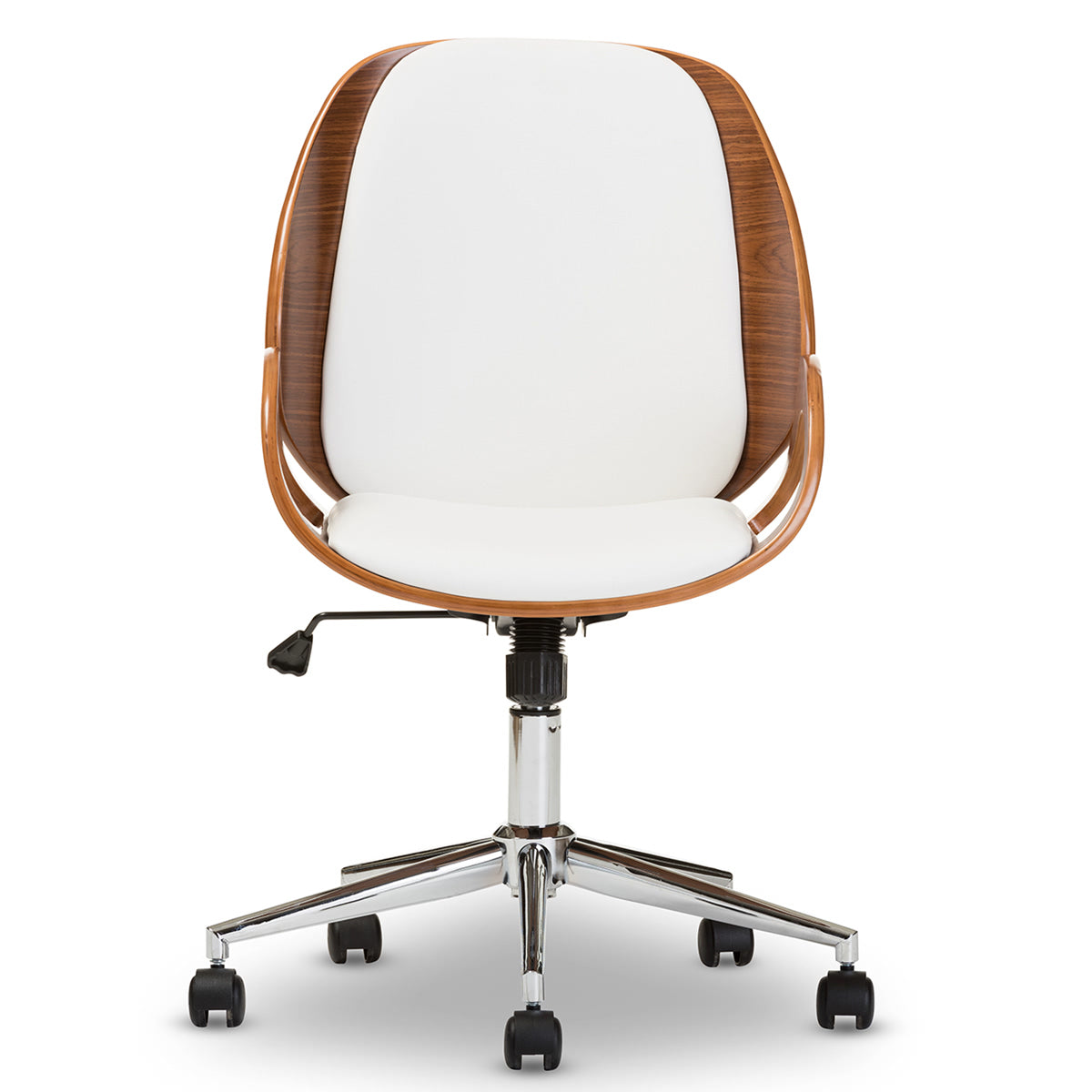Baxton Studio Watson Modern and Contemporary White and Walnut Office Chair Baxton Studio-office chairs-Minimal And Modern - 2