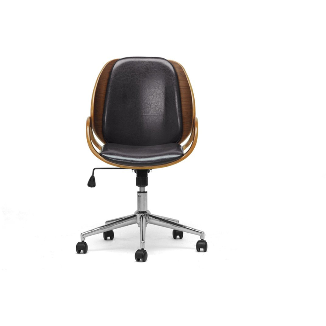 Baxton Studio Watson Walnut and Black Modern Office Chair Baxton Studio-office chairs-Minimal And Modern - 2
