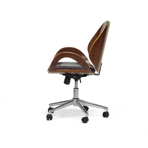 Baxton Studio Watson Walnut and Black Modern Office Chair Baxton Studio-office chairs-Minimal And Modern - 3