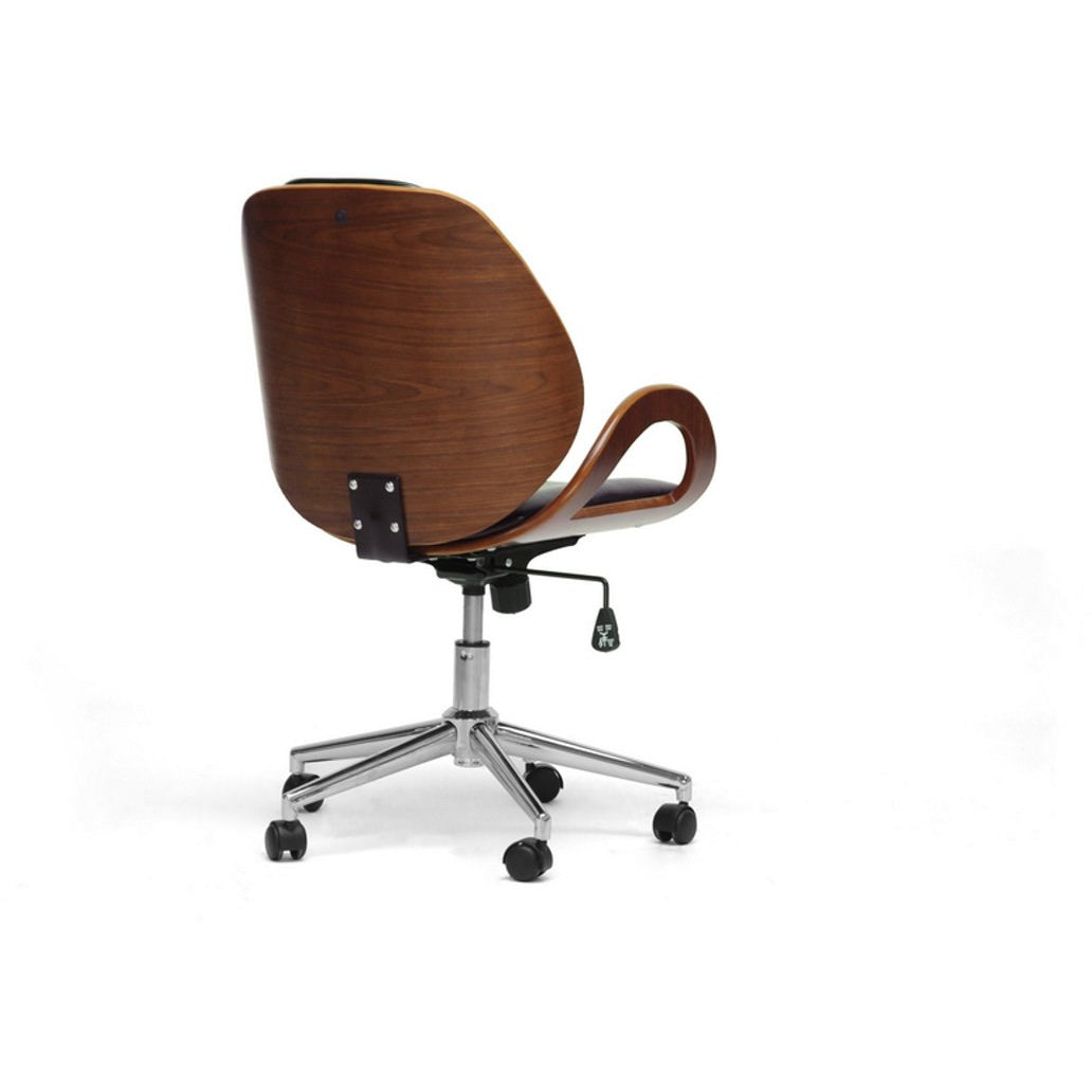 Baxton Studio Watson Walnut and Black Modern Office Chair Baxton Studio-office chairs-Minimal And Modern - 4