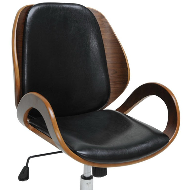 Baxton Studio Watson Walnut and Black Modern Office Chair Baxton Studio-office chairs-Minimal And Modern - 5