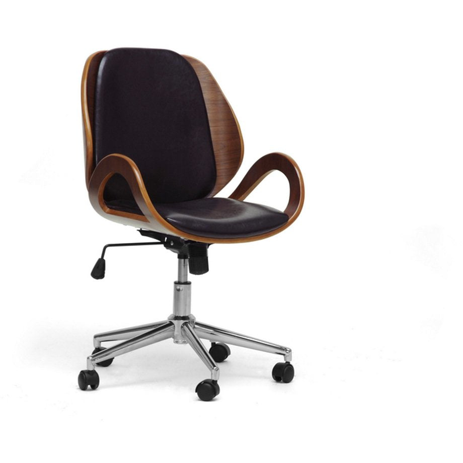 Baxton Studio Watson Walnut and Black Modern Office Chair Baxton Studio-office chairs-Minimal And Modern - 1