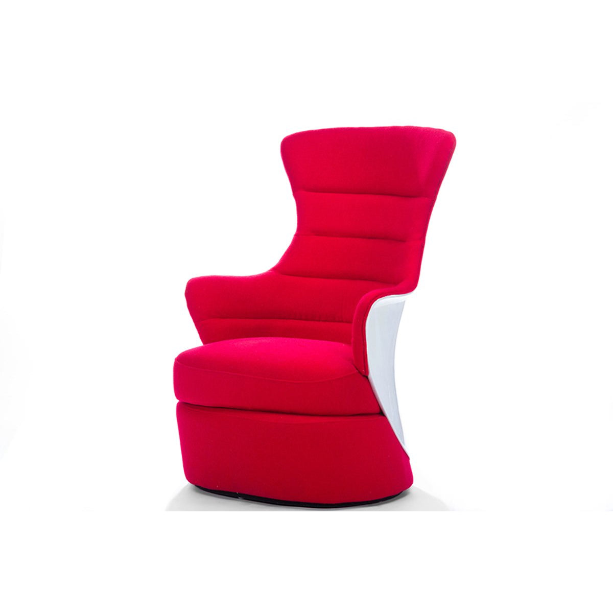 Baxton Studio Conundrum Red Fabric & White Plastic Contemporary Armchair Baxton Studio-chairs-Minimal And Modern - 1