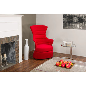 Baxton Studio Conundrum Red Fabric & White Plastic Contemporary Armchair Baxton Studio-chairs-Minimal And Modern - 5