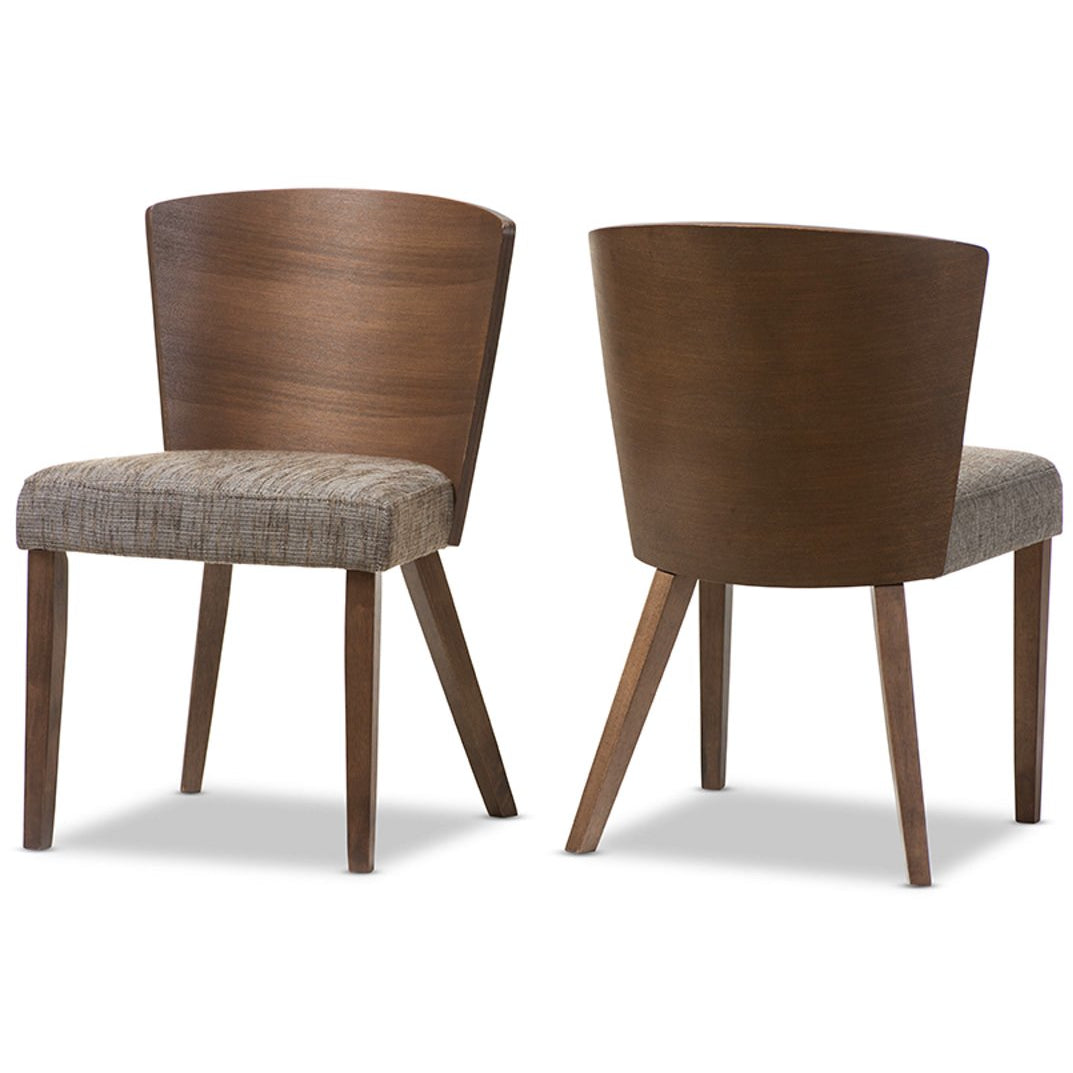 Baxton Studio Sparrow Brown and "Gravel" Wood Modern Dining Chair (Set of 2) Baxton Studio-dining chair-Minimal And Modern - 2