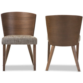 Baxton Studio Sparrow Brown and "Gravel" Wood Modern Dining Chair (Set of 2) Baxton Studio-dining chair-Minimal And Modern - 3
