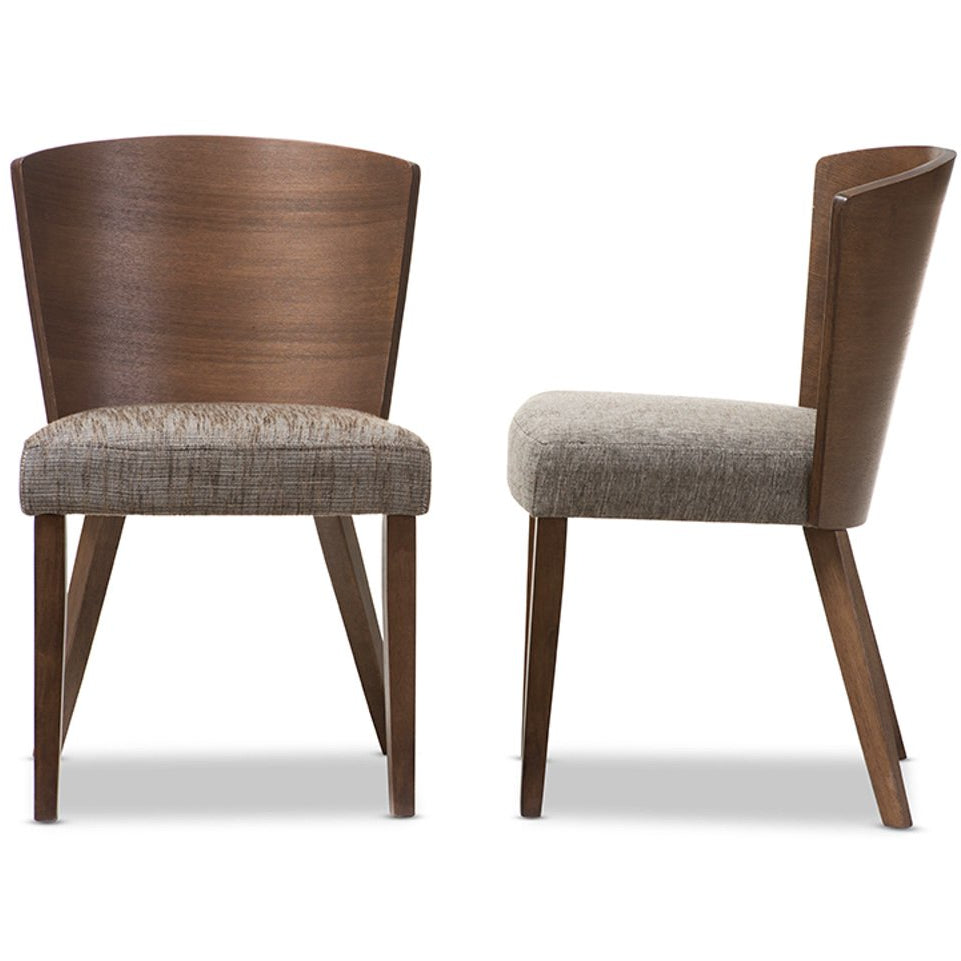 Baxton Studio Sparrow Brown and "Gravel" Wood Modern Dining Chair (Set of 2) Baxton Studio-dining chair-Minimal And Modern - 4