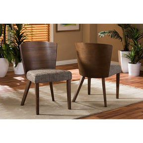 Baxton Studio Sparrow Brown and "Gravel" Wood Modern Dining Chair (Set of 2) Baxton Studio-dining chair-Minimal And Modern - 5