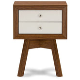 Baxton Studio Warwick Two-tone Walnut and White Modern Accent Table and Nightstand Baxton Studio-nightstands-Minimal And Modern - 1