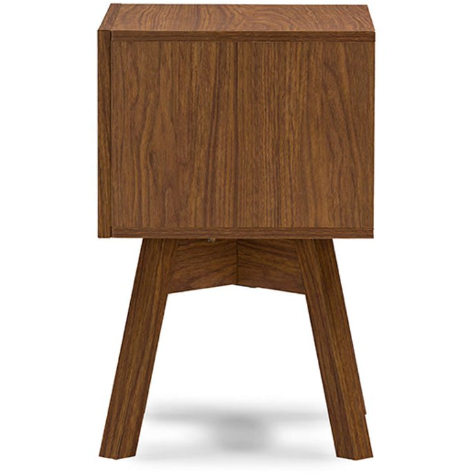 Baxton Studio Warwick Two-tone Walnut and White Modern Accent Table and Nightstand Baxton Studio-nightstands-Minimal And Modern - 3