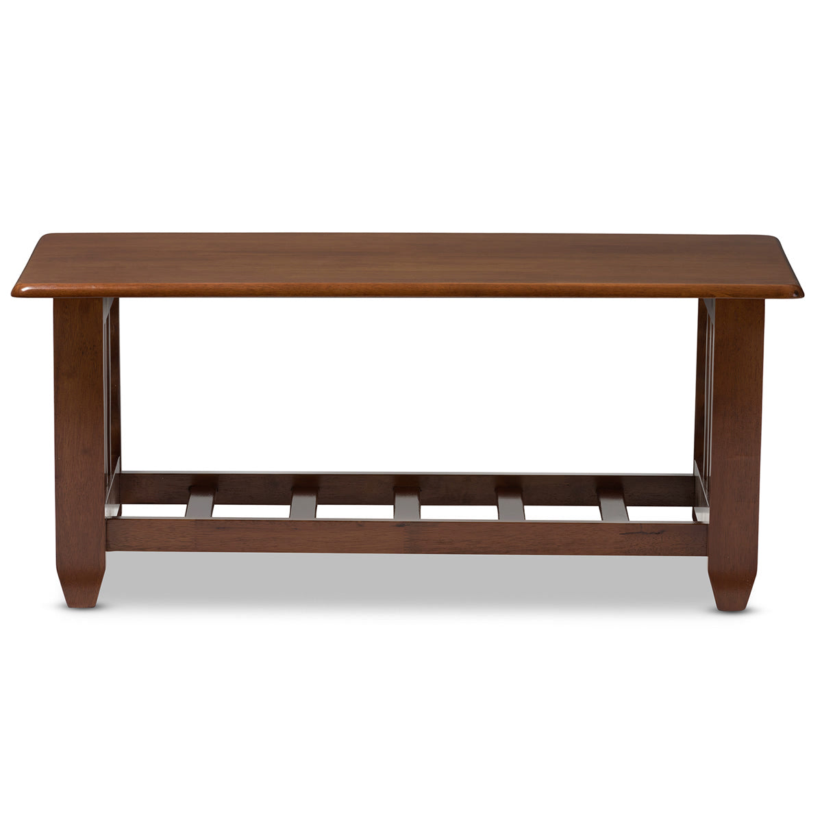 Baxton Studio Larissa Modern Classic Mission Style Cherry Finished Brown Wood Living Room Occasional Coffee Table Baxton Studio-coffee tables-Minimal And Modern - 2