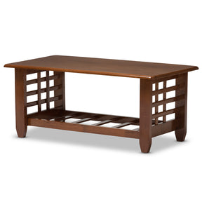 Baxton Studio Larissa Modern Classic Mission Style Cherry Finished Brown Wood Living Room Occasional Coffee Table Baxton Studio-coffee tables-Minimal And Modern - 3