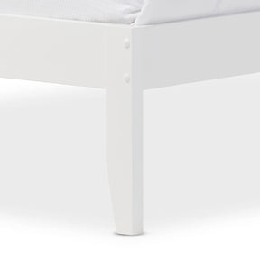 Baxton Studio Celine Modern and Contemporary Geometric Pattern White Solid Wood Full Size Platform Bed  Baxton Studio-Full Bed-Minimal And Modern - 5