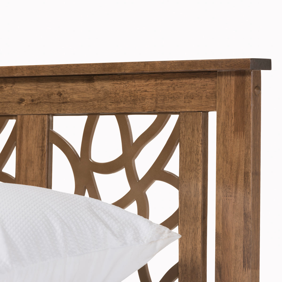 Baxton Studio Trina Contemporary Tree Branch Inspired Walnut Wood King Size Platform Bed  Baxton Studio-Kind Bed-Minimal And Modern - 4