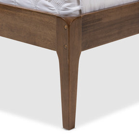 Baxton Studio Ember Mid-Century Dark Grey Fabric and Medium Brown Finish Wood Full Size Platform Bed Baxton Studio-Full Bed-Minimal And Modern - 6