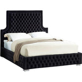 Meridian Furniture Sedona Black Velvet Queen BedMeridian Furniture - Queen Bed - Minimal And Modern - 1