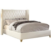 Meridian Furniture Soho White Bonded Leather Full BedMeridian Furniture - Full Bed - Minimal And Modern - 1