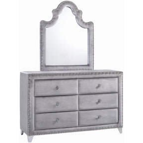Meridian Furniture Sophie Grey Velvet Dresser-Minimal & Modern