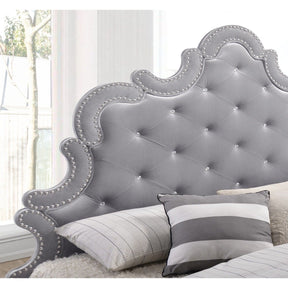Meridian Furniture Sophie Grey Velvet King Bed (3 Boxes)