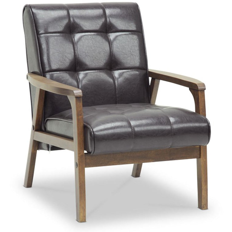 Baxton Studio Mid-Century Masterpieces Club Chair-Brown Baxton Studio-chairs-Minimal And Modern - 1