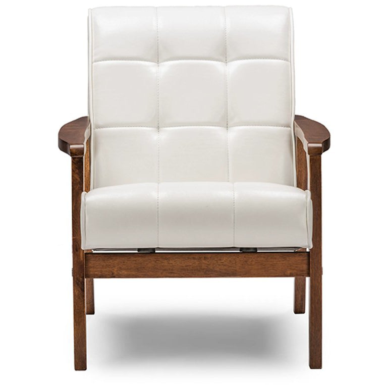 Baxton Studio Baxton Studio Mid-Century Masterpieces Club Chair - White Baxton Studio-chairs-Minimal And Modern - 2