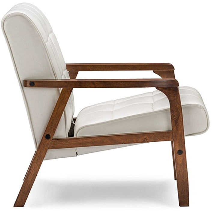 Baxton Studio Baxton Studio Mid-Century Masterpieces Club Chair - White Baxton Studio-chairs-Minimal And Modern - 3