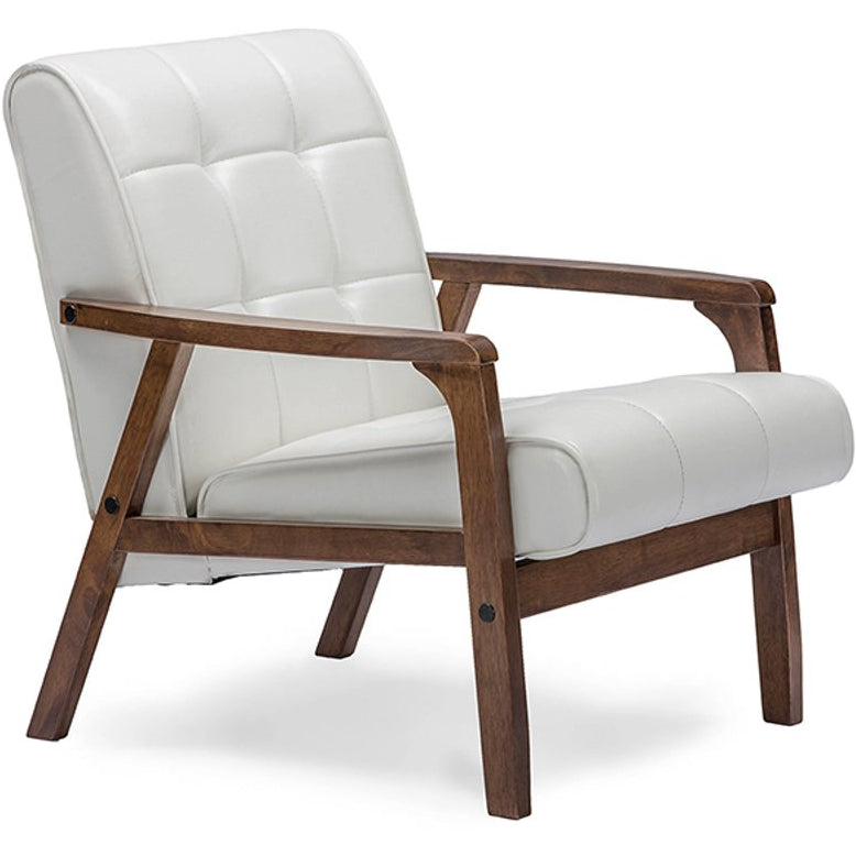 Baxton Studio Baxton Studio Mid-Century Masterpieces Club Chair - White Baxton Studio-chairs-Minimal And Modern - 1
