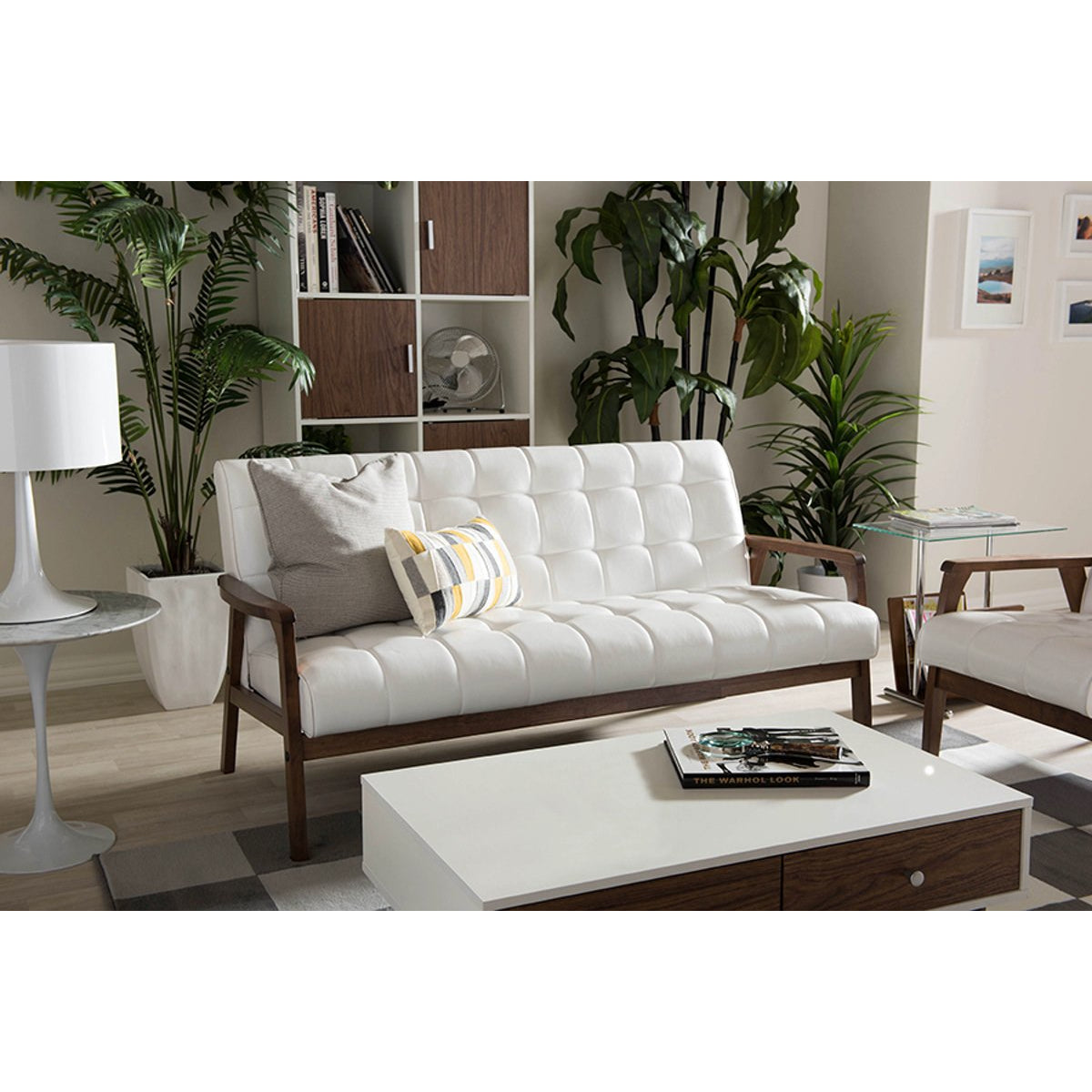 Baxton Studio Baxton Studio Mid-Century Masterpieces Sofa - White Baxton Studio-sofas-Minimal And Modern - 6