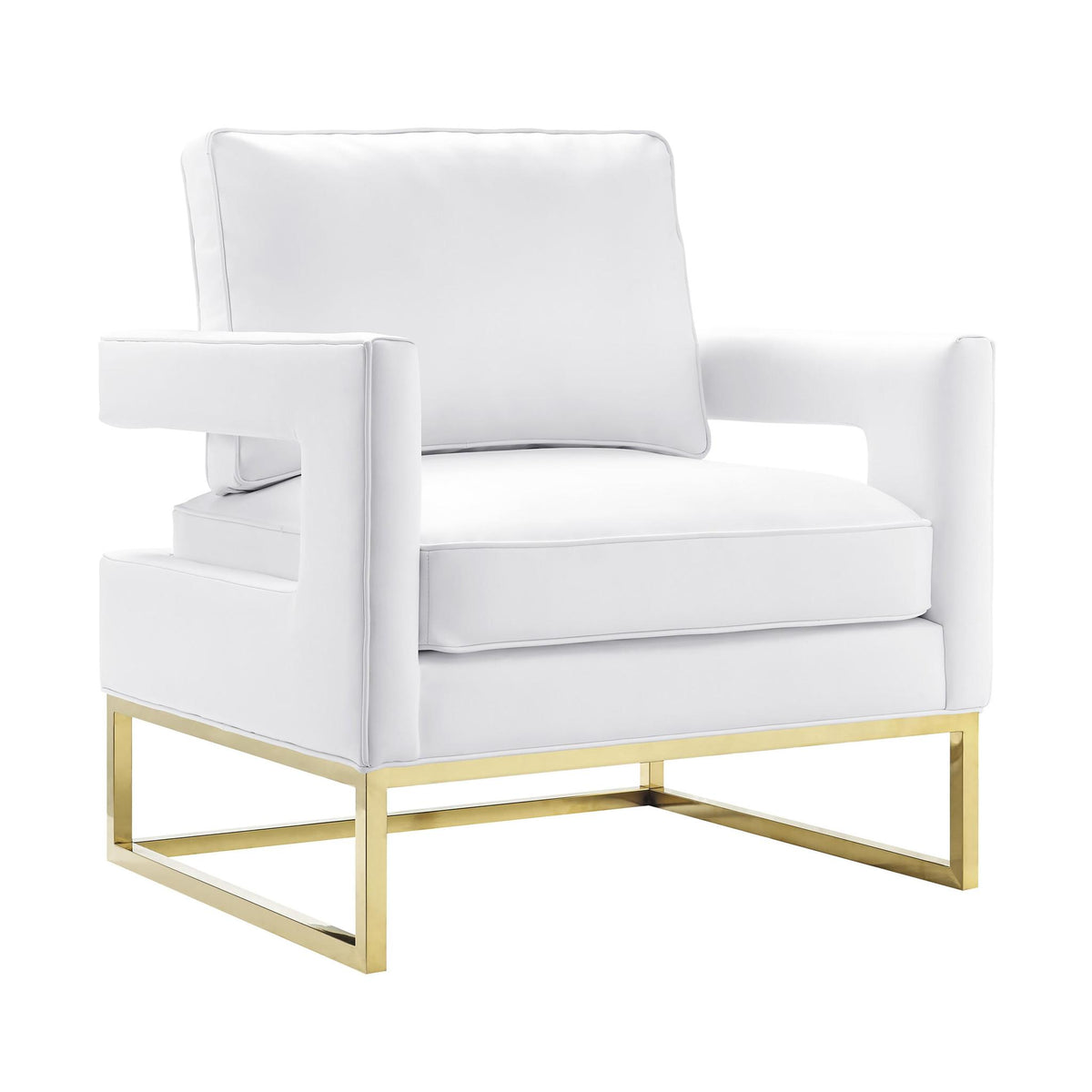 TOV Furniture Modern Avery White Leather Chair - TOV-A111