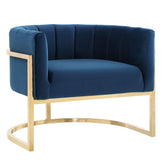TOV Furniture Modern Magnolia Navy Chair with Gold Base - TOV-A146