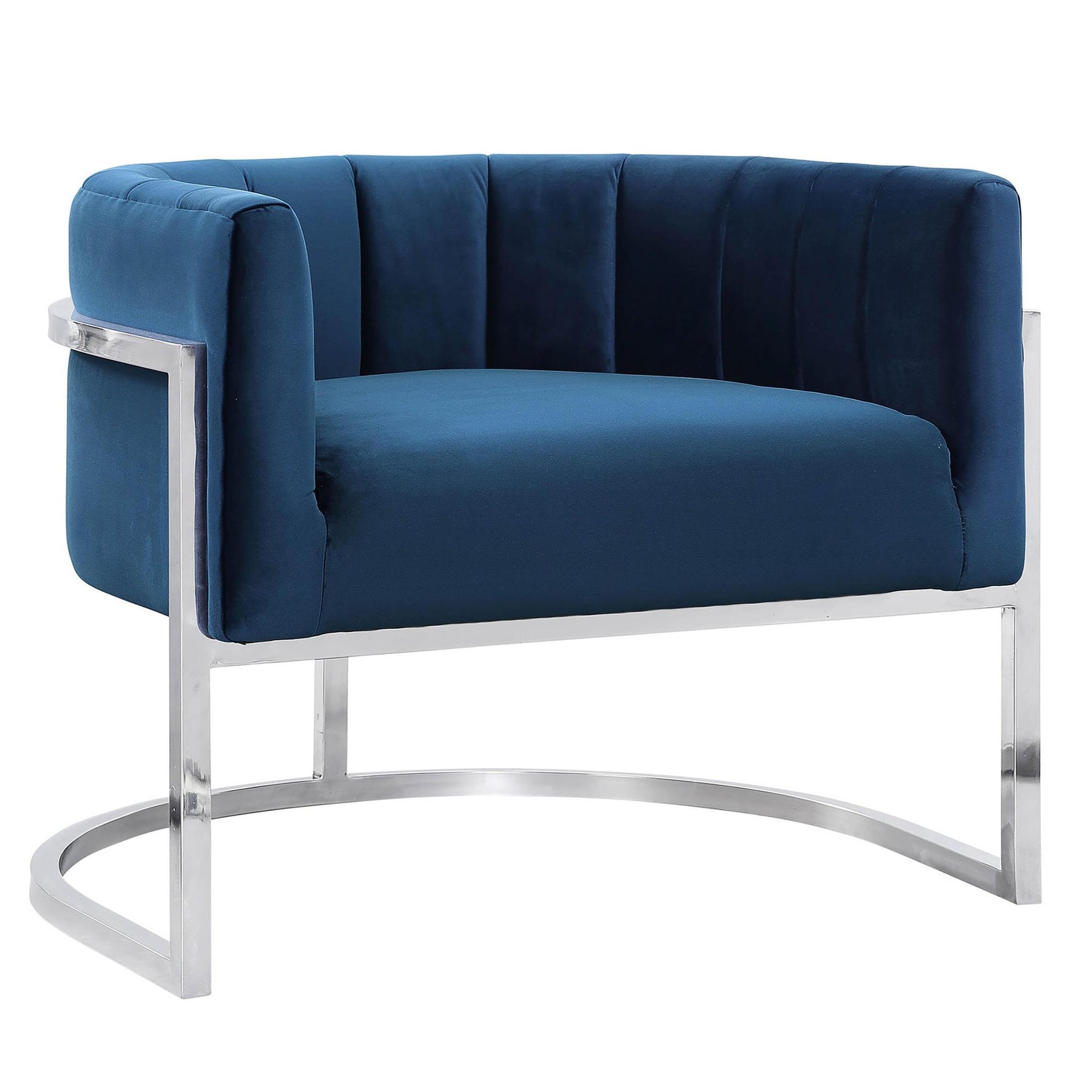 TOV Furniture Modern Magnolia Navy Chair with Silver Base - TOV-A148