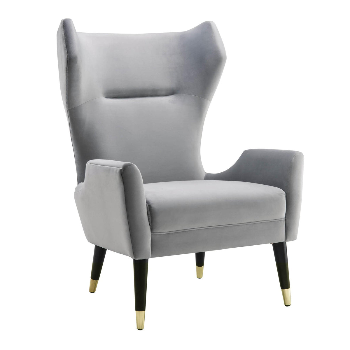 TOV Furniture Modern Logan Grey Velvet Chair - TOV-A155