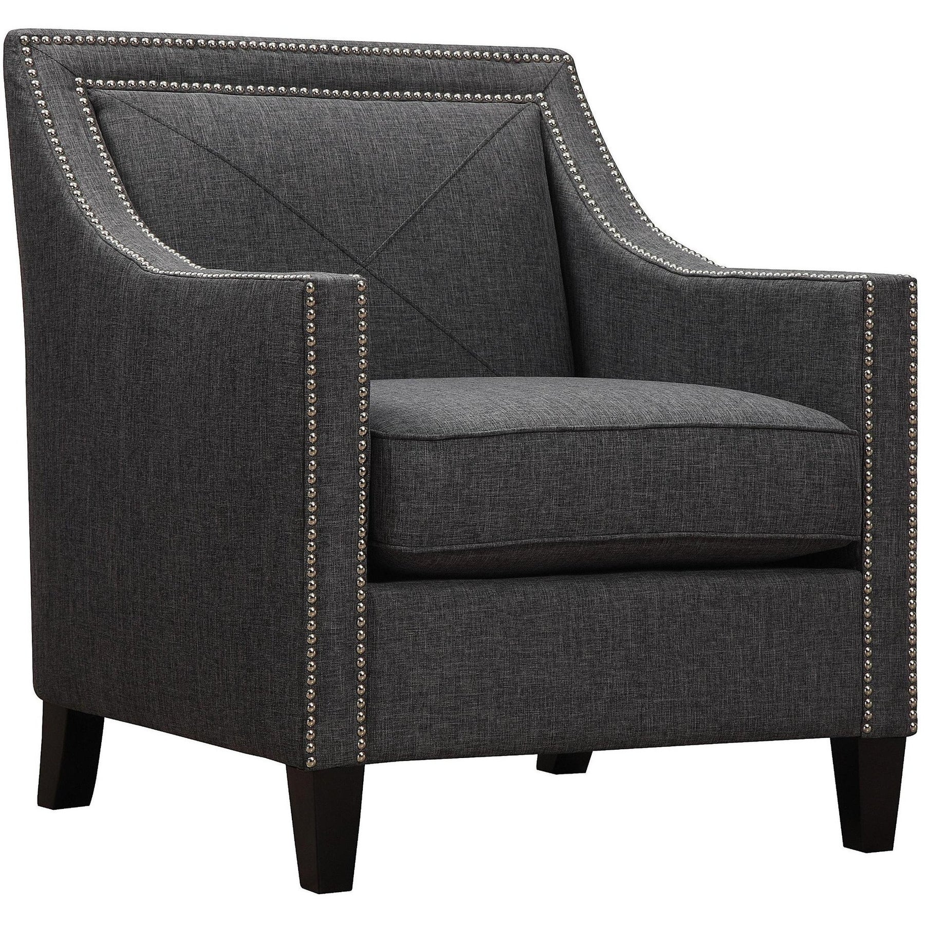 TOV Furniture Modern Asheville Dark Grey Linen Chair TOV-A51-Minimal & Modern