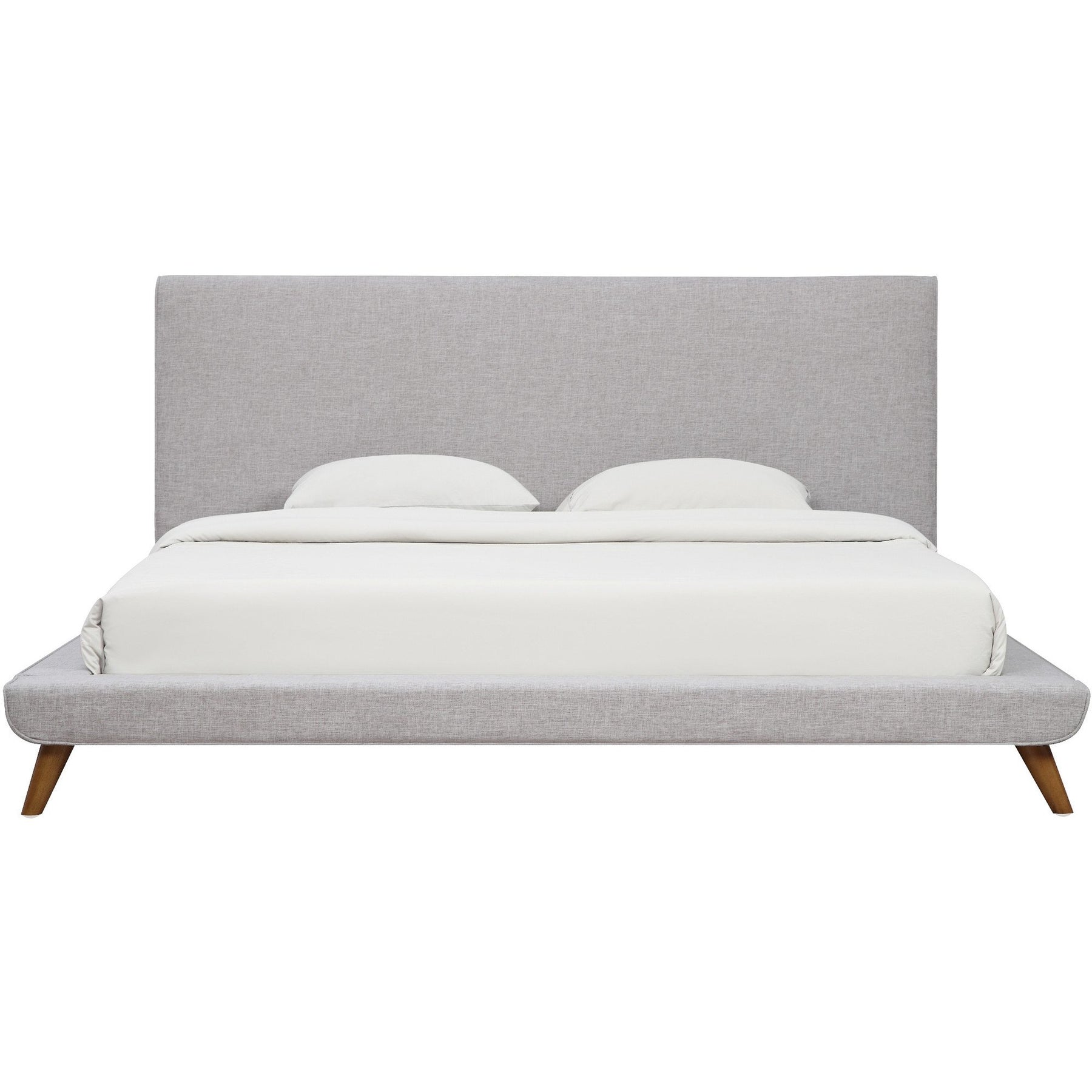 TOV Furniture Modern Nixon Beige Linen Bed in Queen TOV-B14-Beige-Q-Minimal & Modern