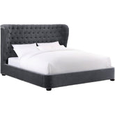 TOV Furniture Modern Finley Grey Velvet Bed in King TOV-B19-K-Minimal & Modern