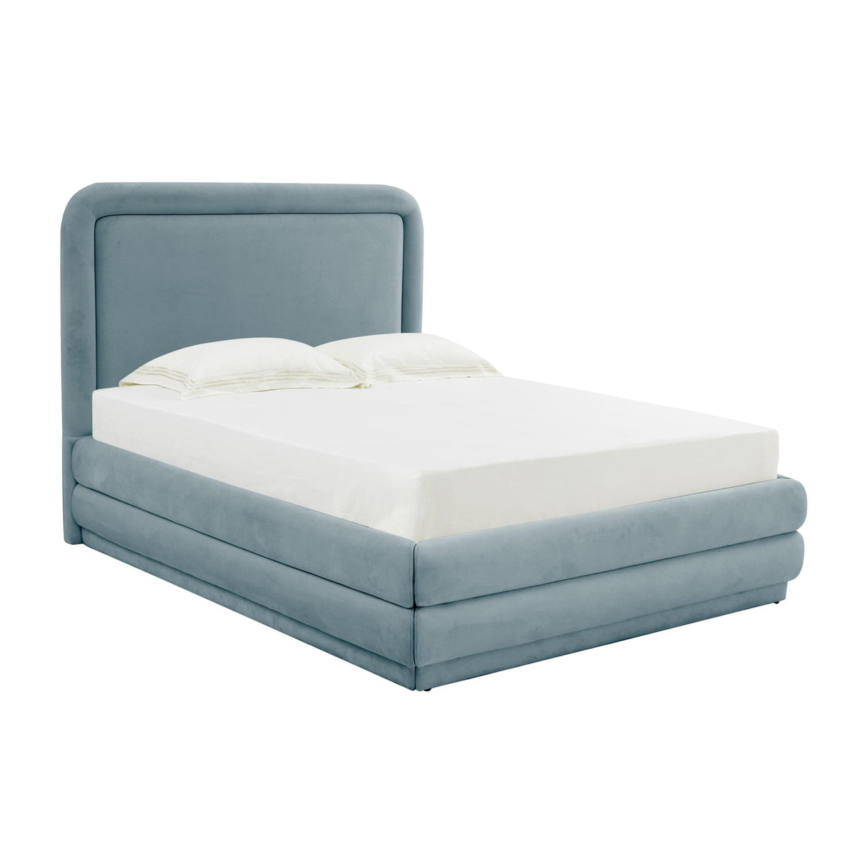 TOV Furniture Modern Briella Bluestone Velvet Bed in Queen - TOV-B44213