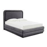 TOV Furniture Modern Briella Dark Grey Velvet Bed in Queen - TOV-B44215