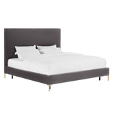 TOV Furniture Modern Delilah Grey Velvet Bed in Queen - TOV-B6268