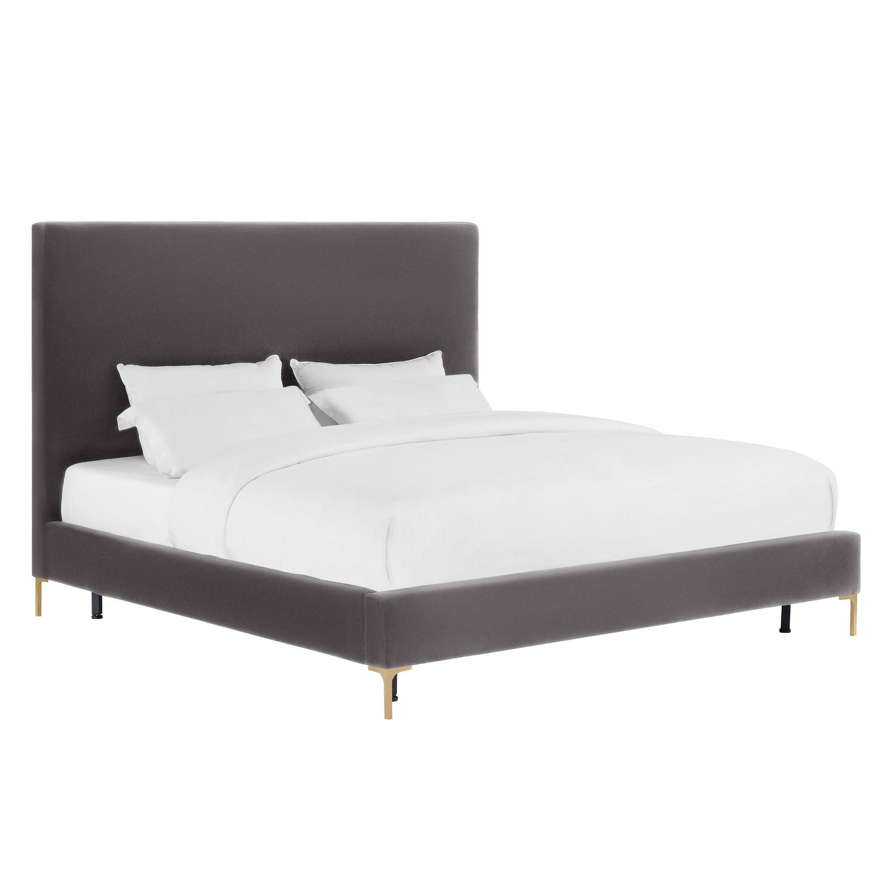 TOV Furniture Modern Delilah Grey Velvet Bed in King - TOV-B6267