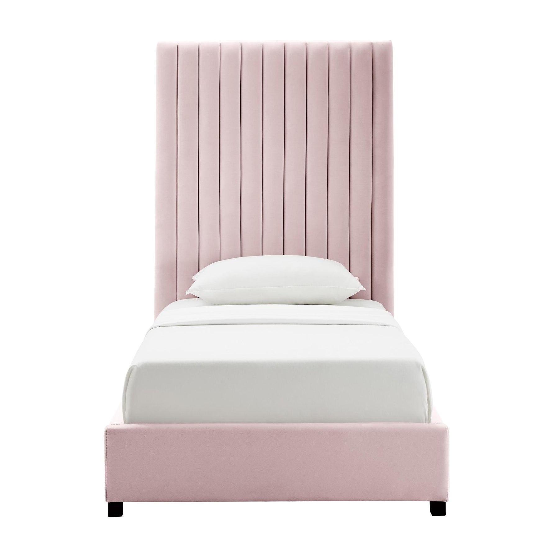 TOV Furniture Modern Arabelle Blush Velvet Bed in Twin - TOV-B6333