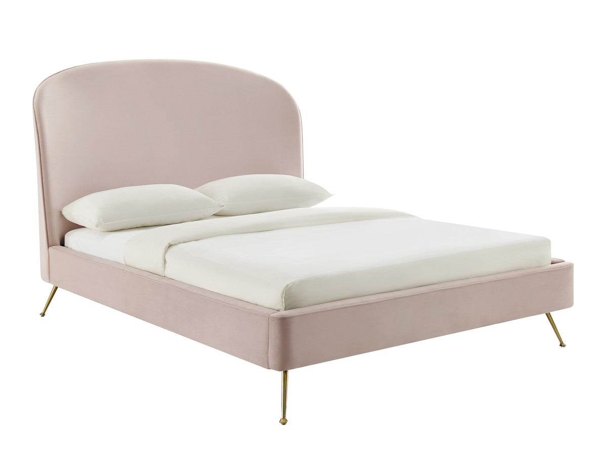 TOV Furniture Modern Vivi Blush Pink Velvet Bed in King TOV-B6336