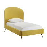 TOV Furniture Modern Vivi Burnt Gold Velvet Bed in Twin - TOV-B6347
