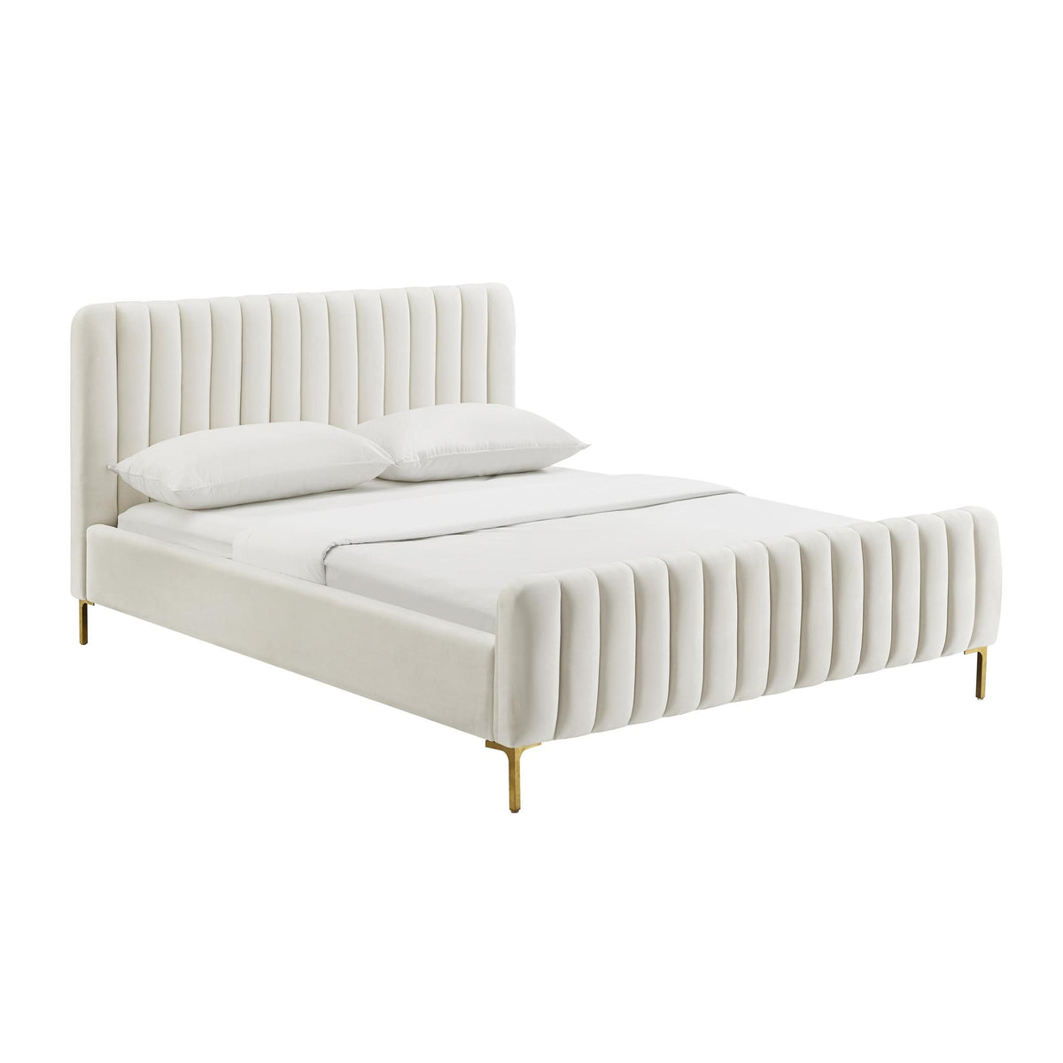 TOV Furniture Modern Angela Cream Bed in Queen - TOV-B6377