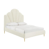 TOV Furniture Modern Bianca Cream Velvet Bed in Full - TOV-B68362