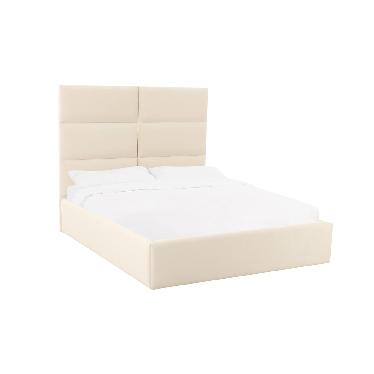 TOV Furniture Modern Eliana Cream Velvet King Bed - TOV-B68724